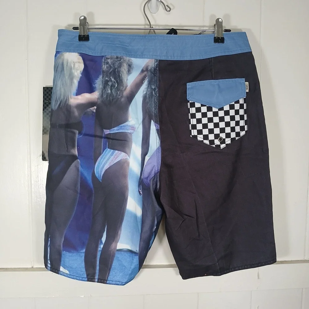 New Vans SAMPLE Hank Foto Pan Board Shorts Mens 32 Riviera Blue Photo VN-00QKEDT